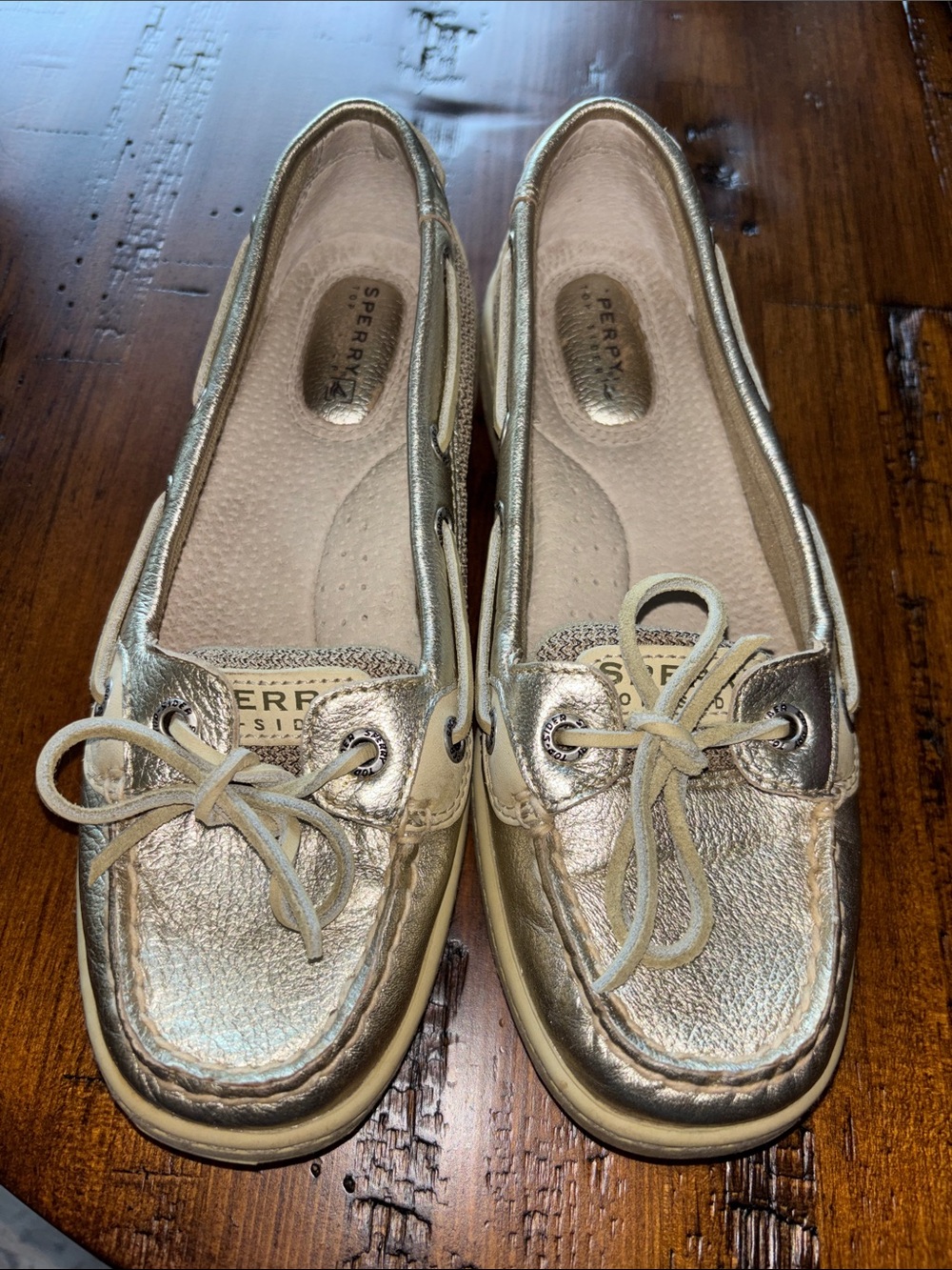 Sperry Women's Metallic Gold Boat Shoes - Slip-On Moccasin Flats